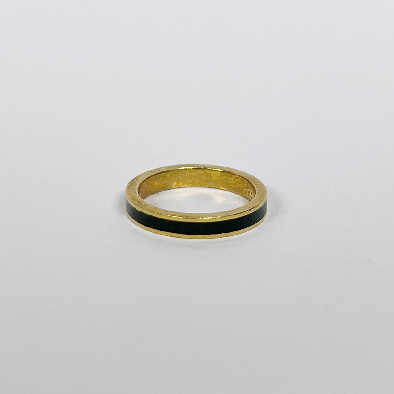 18K Gold and Black Enamel Band