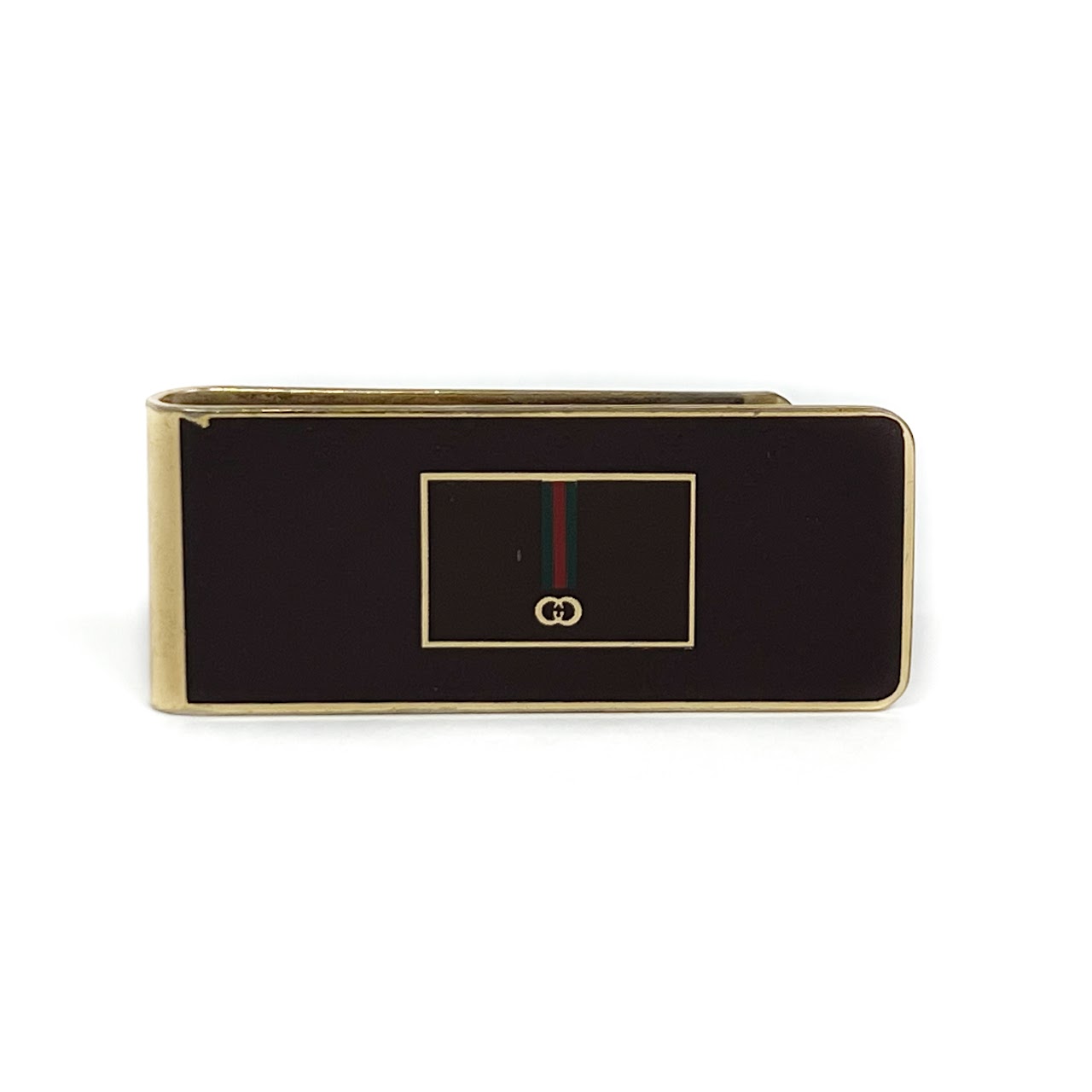 Gucci Enamel Monogram Money Clip