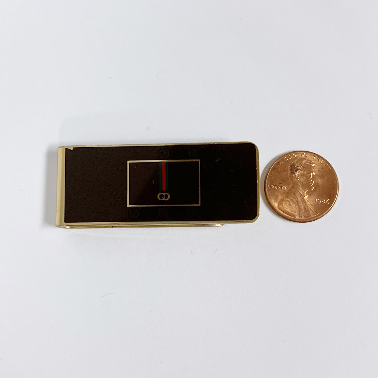 Gucci Enamel Monogram Money Clip