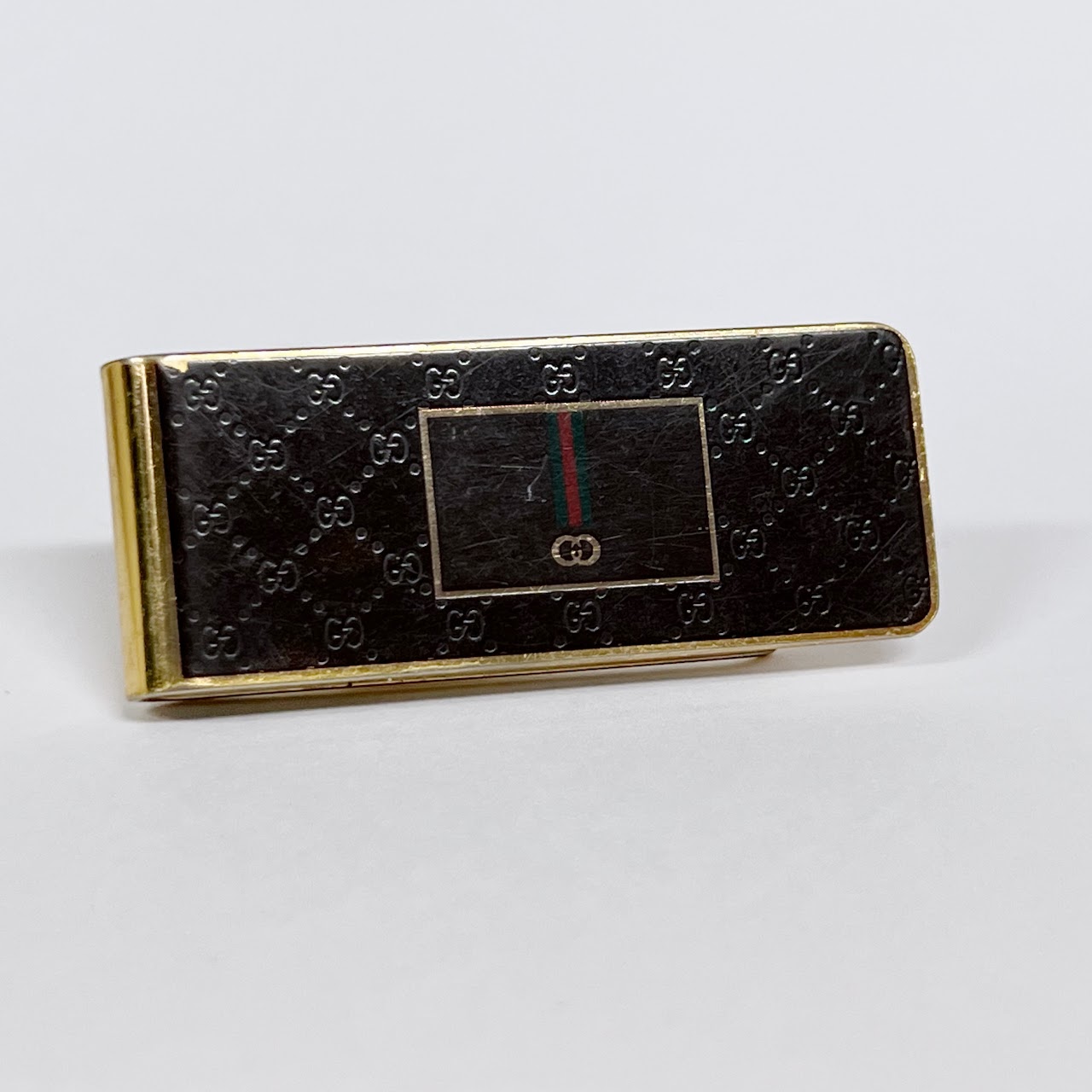 Gucci Enamel Monogram Money Clip