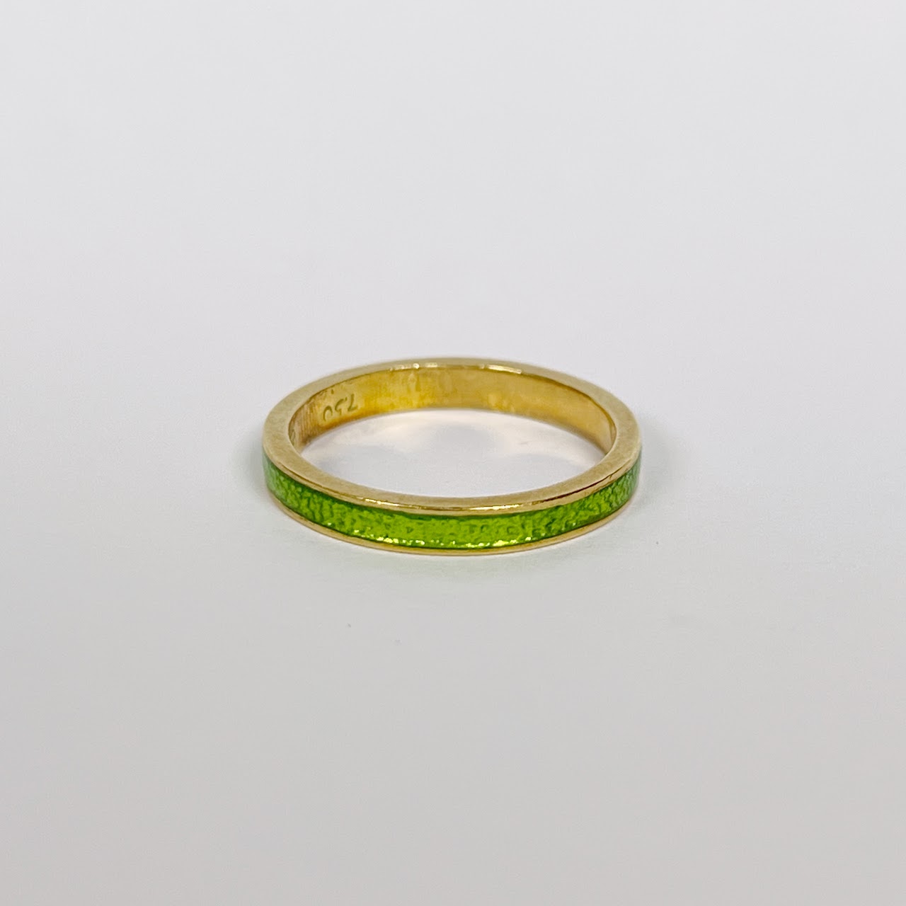 18K Gold and Green Enamel Band #2