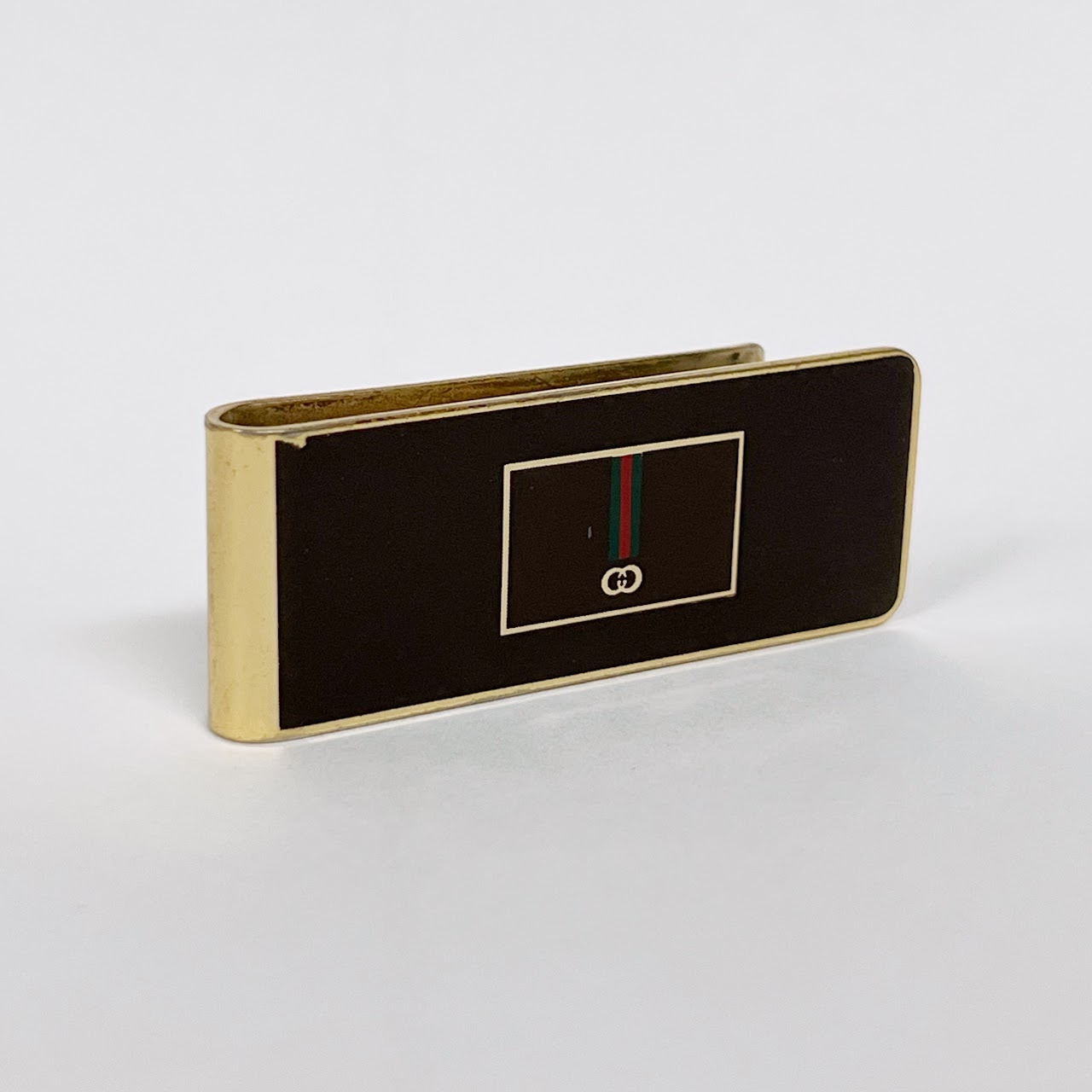 Gucci Enamel Monogram Money Clip