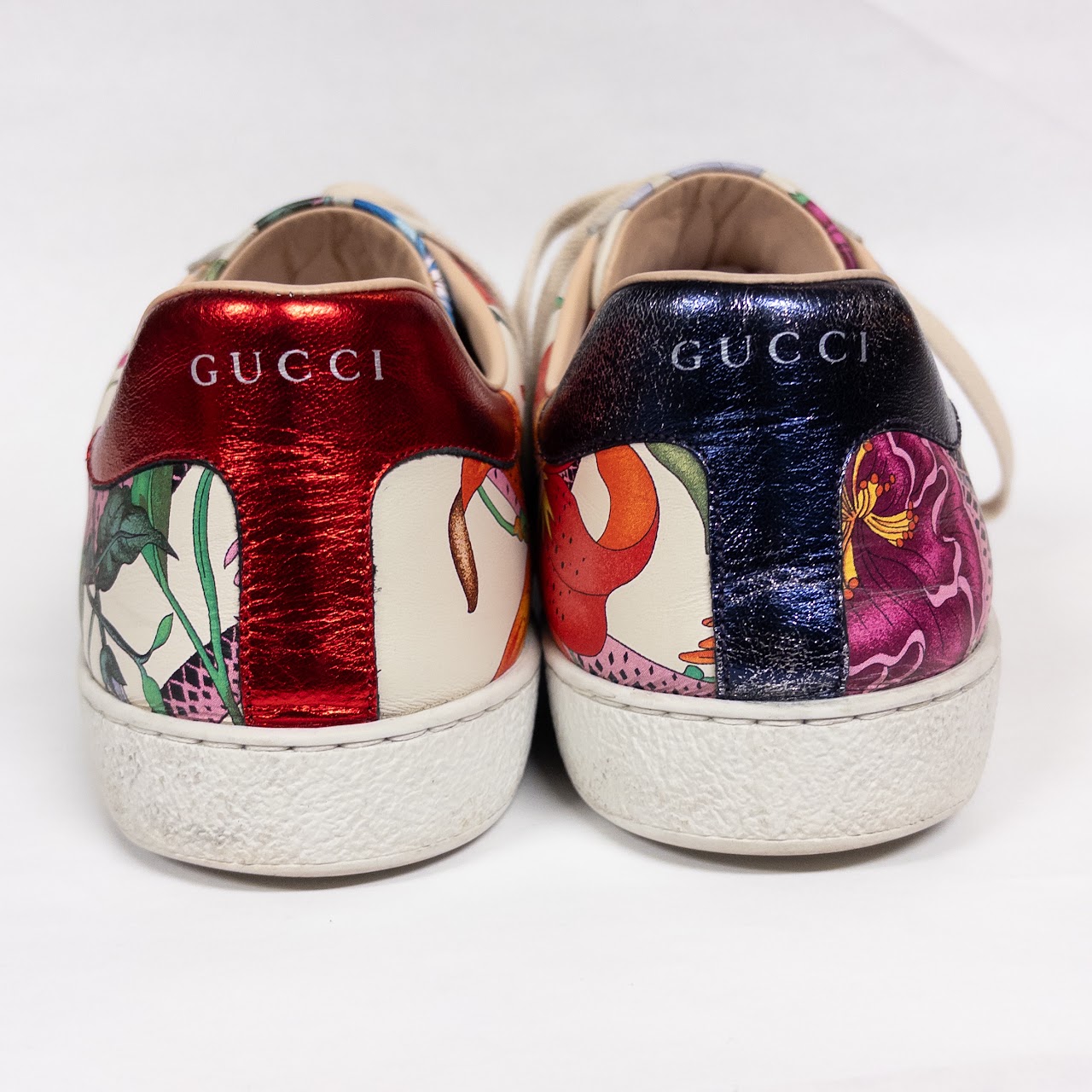 Gucci Ace Floral Snake Leather Sneakers