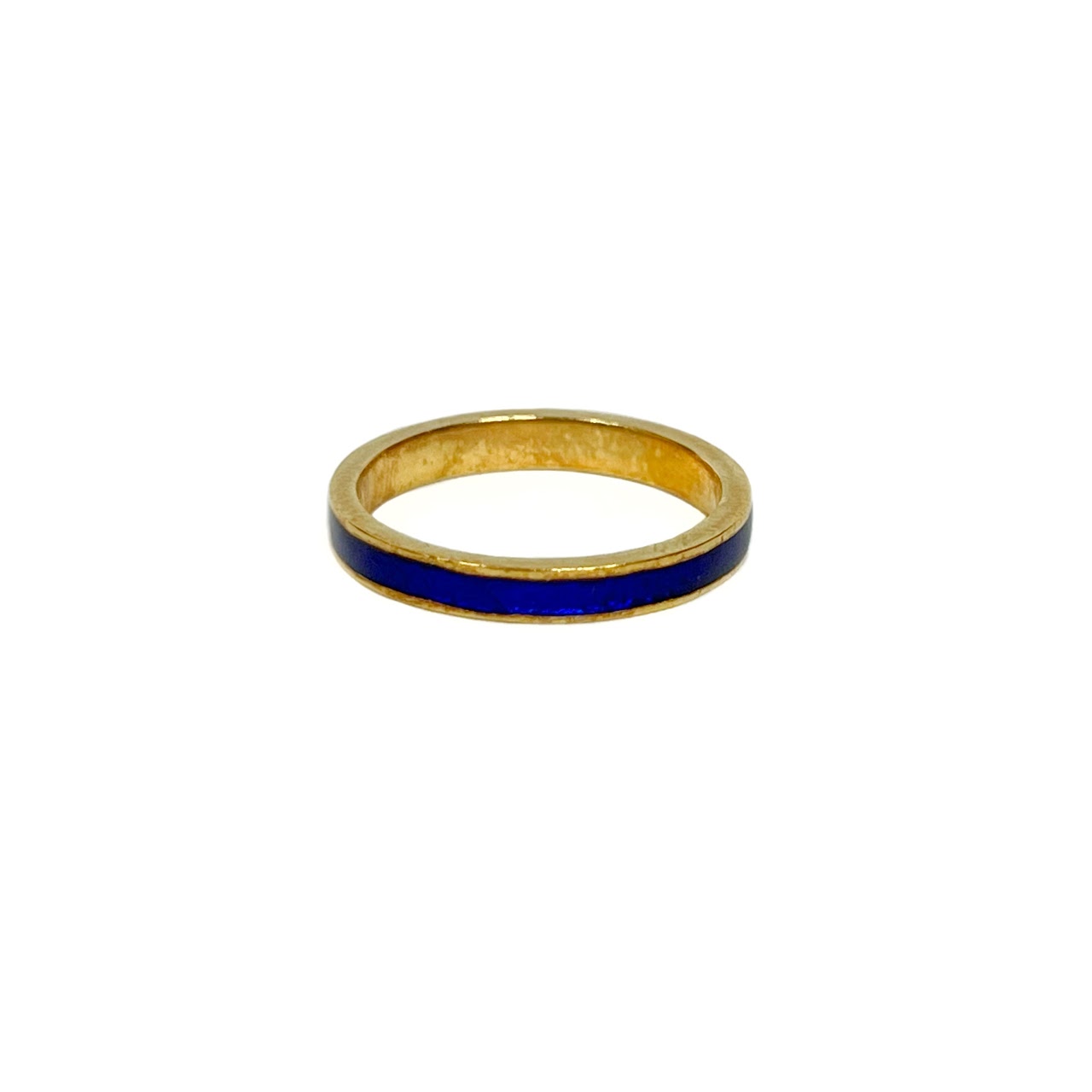 18K Gold and Blue Enamel Band