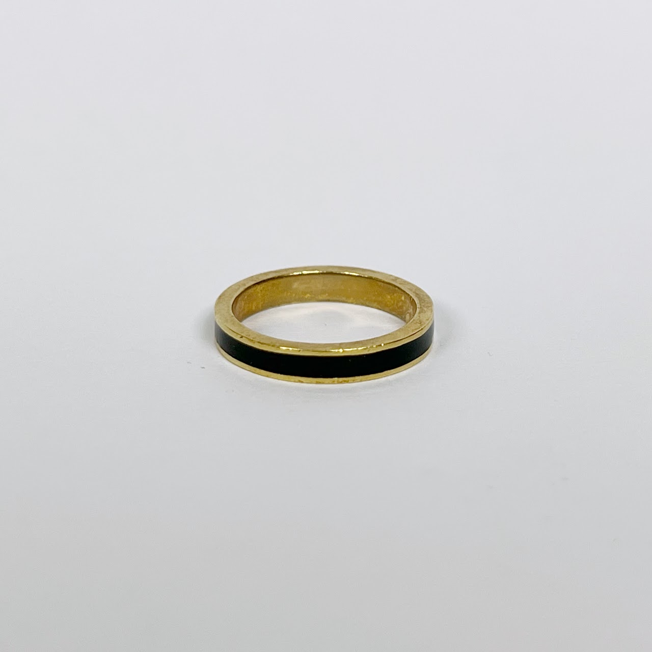 18K Gold and Black Enamel Band