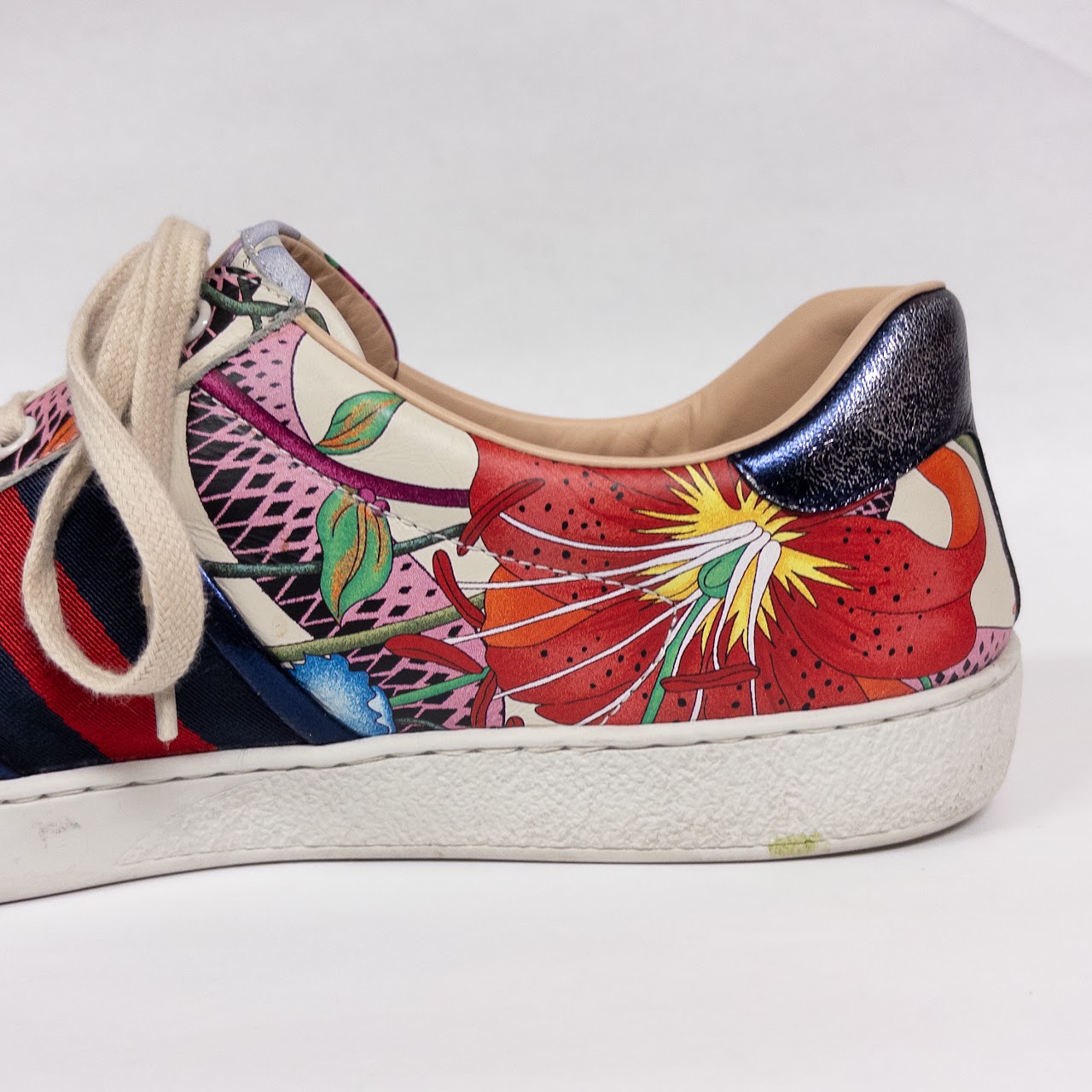 Gucci Ace Floral Snake Leather Sneakers