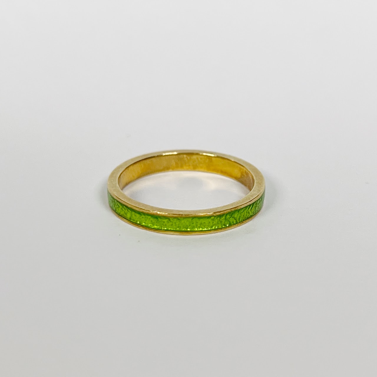 18K Gold and Green Enamel Band #2