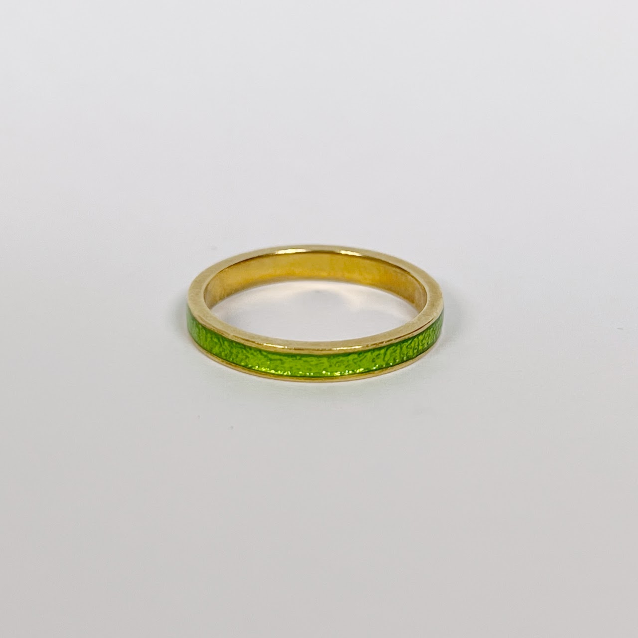 18K Gold and Green Enamel Band #2