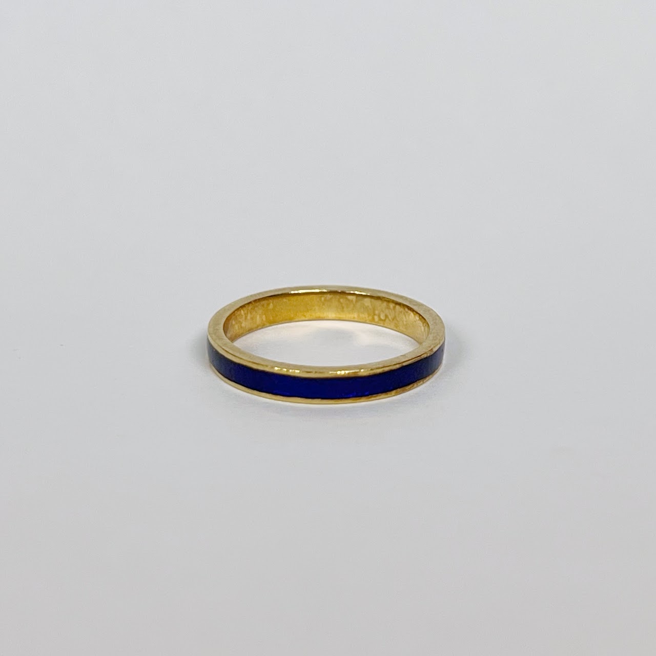 18K Gold and Blue Enamel Band