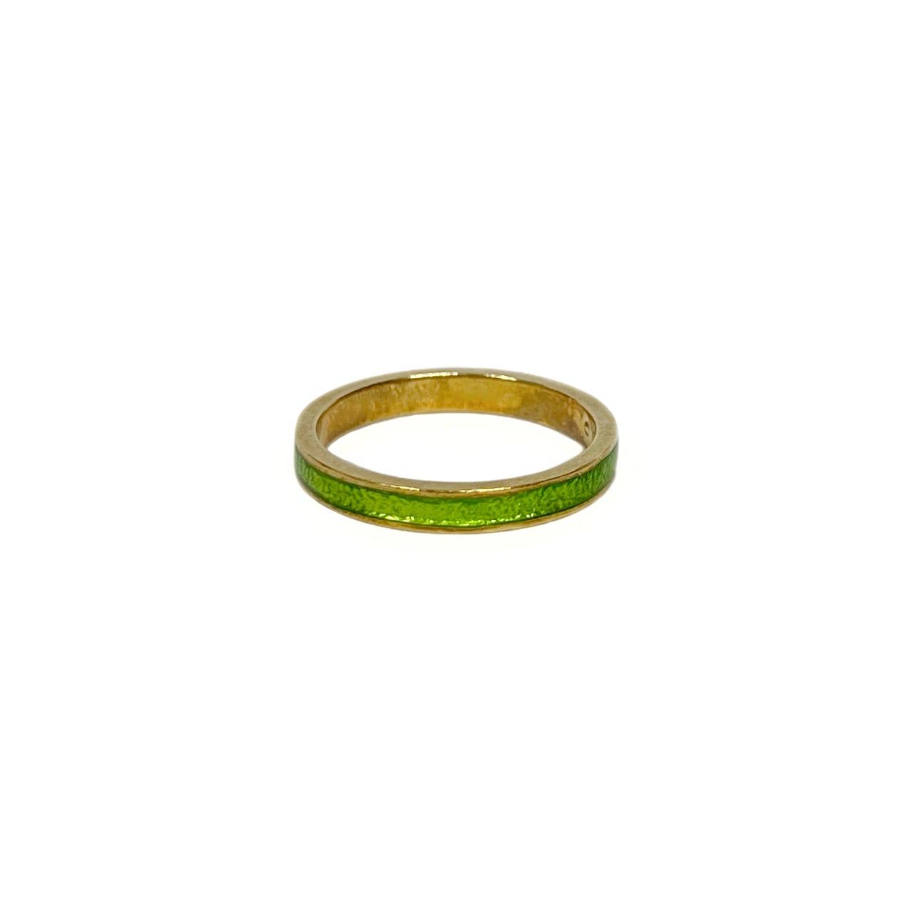 18K Gold and Green Enamel Band #2