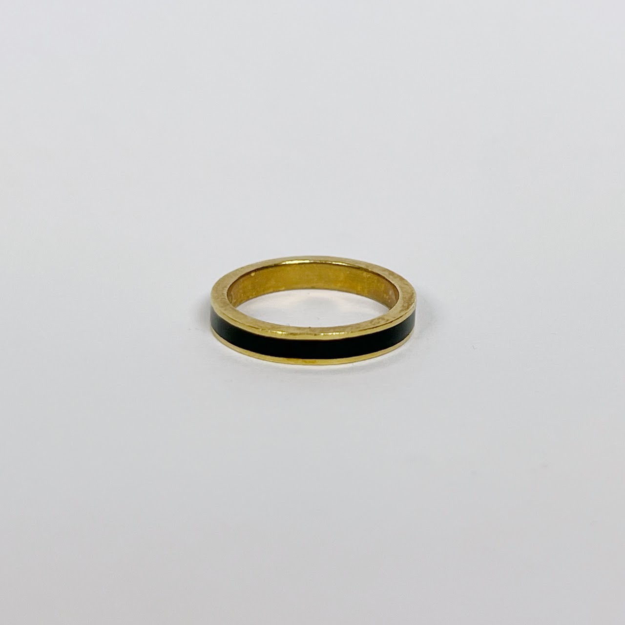 18K Gold and Black Enamel Band