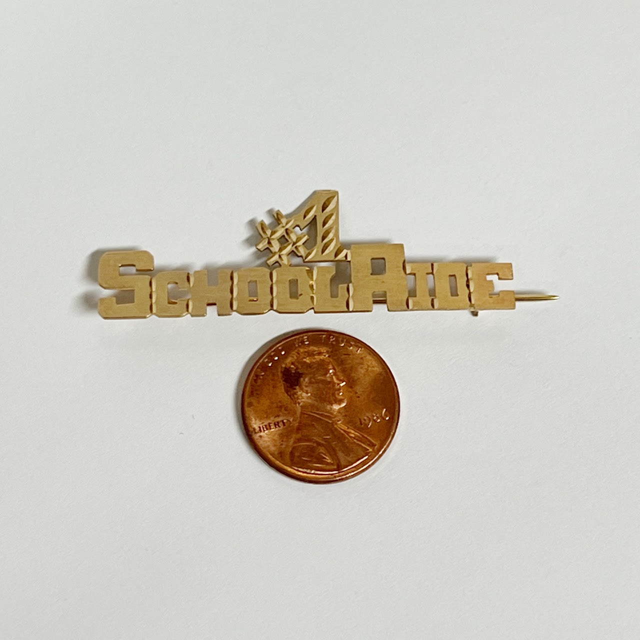 14K Gold '#1 School Aide' Pin