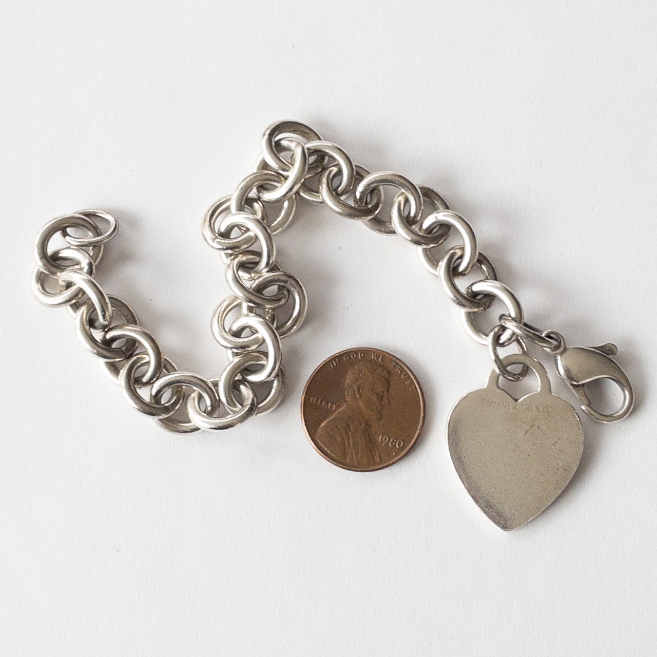 Tiffany & Co. Sterling Silver Heart Charm Bracelet