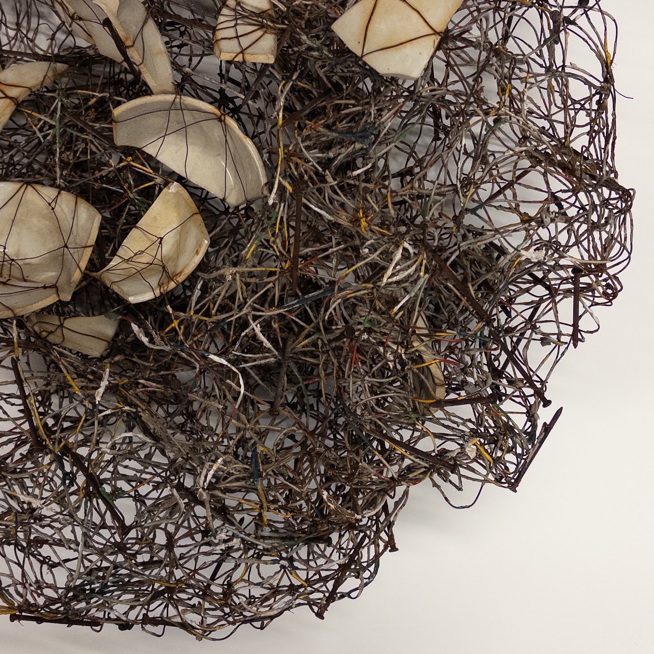 Post Modern Deconstructed Wire and Ceramic Sculpture