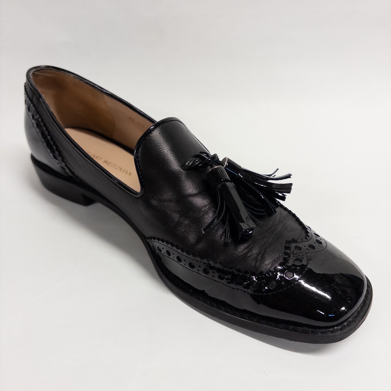 Stuart Weitzman Mixed Leather Tassel Loafers