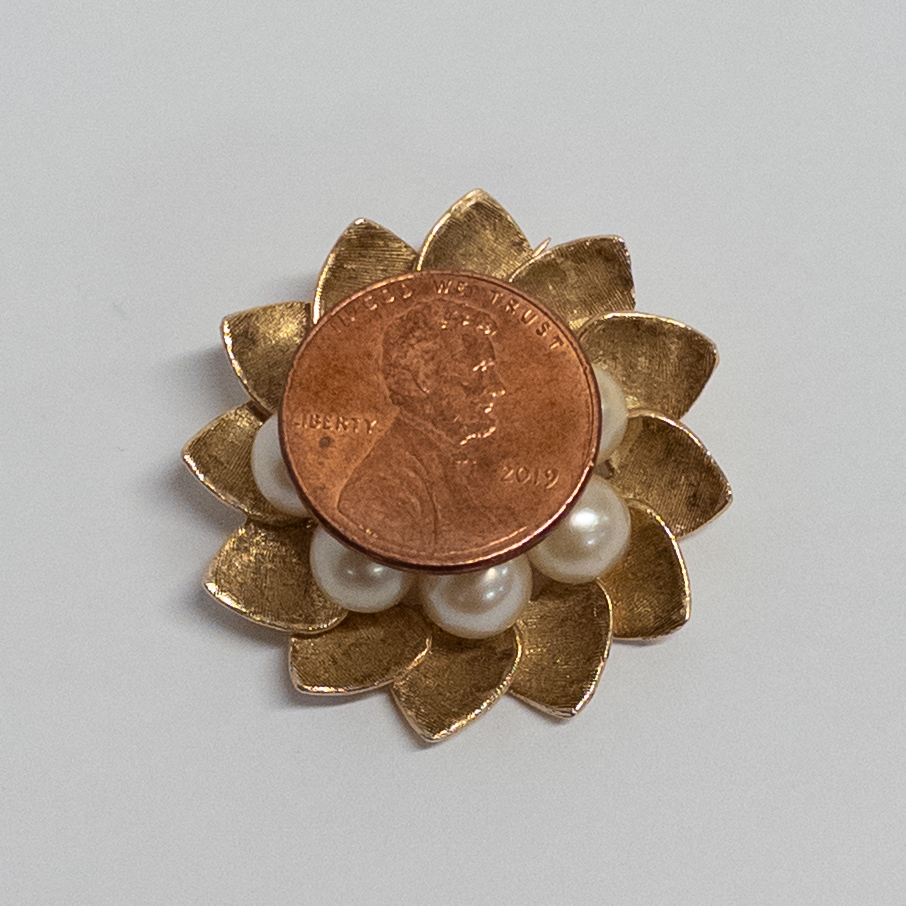 14K Gold and Pearl Brooch