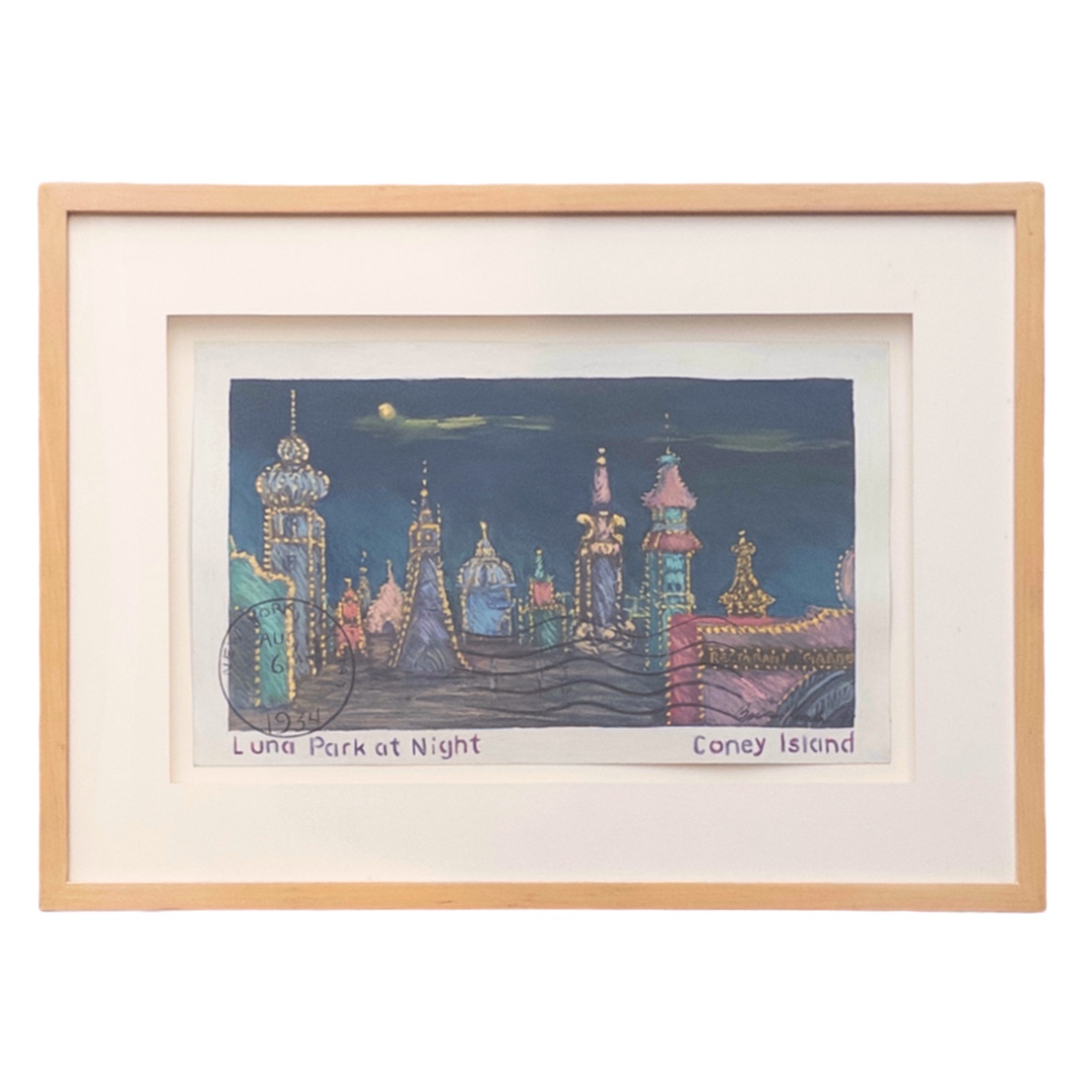 Brinah Bank Kessler 'Luna Park At Night' Pastel