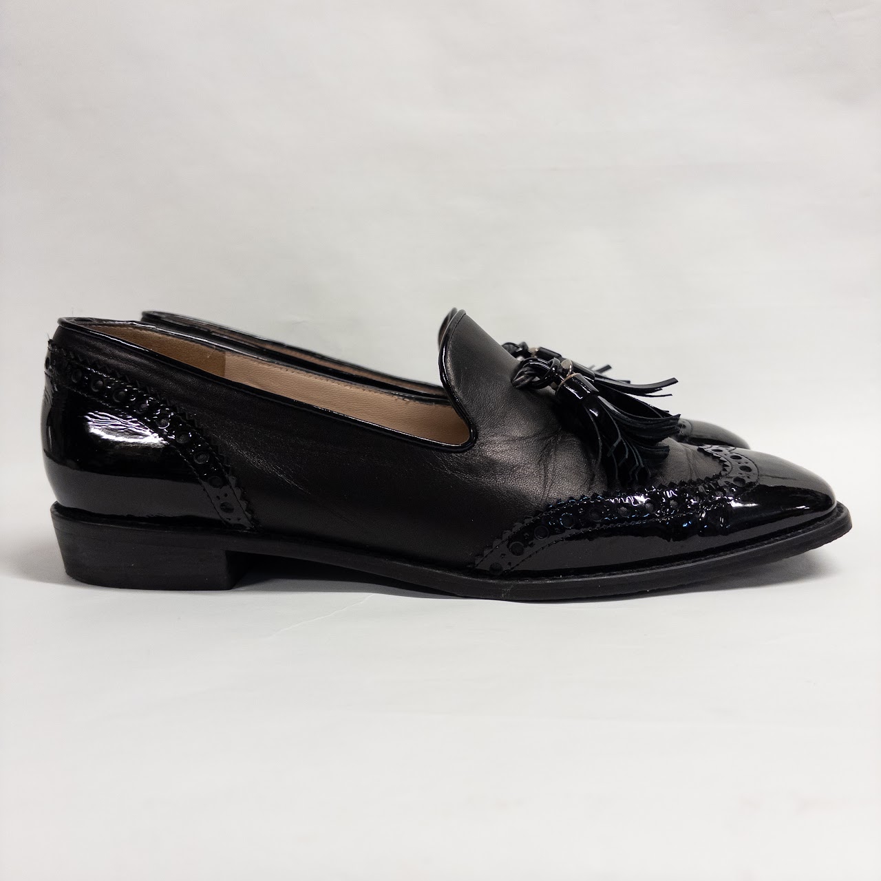 Stuart Weitzman Mixed Leather Tassel Loafers