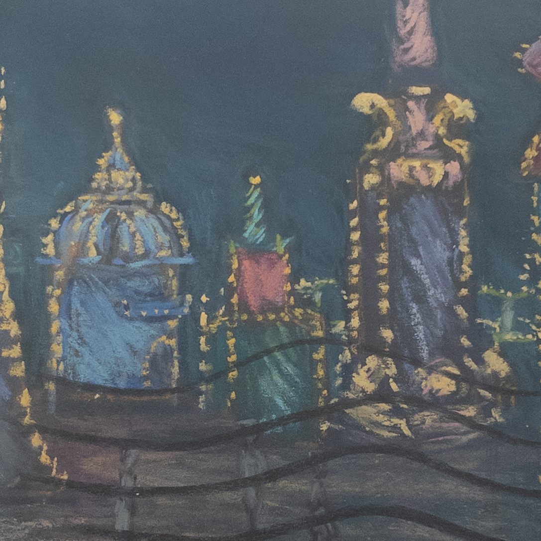 Brinah Bank Kessler 'Luna Park At Night' Pastel