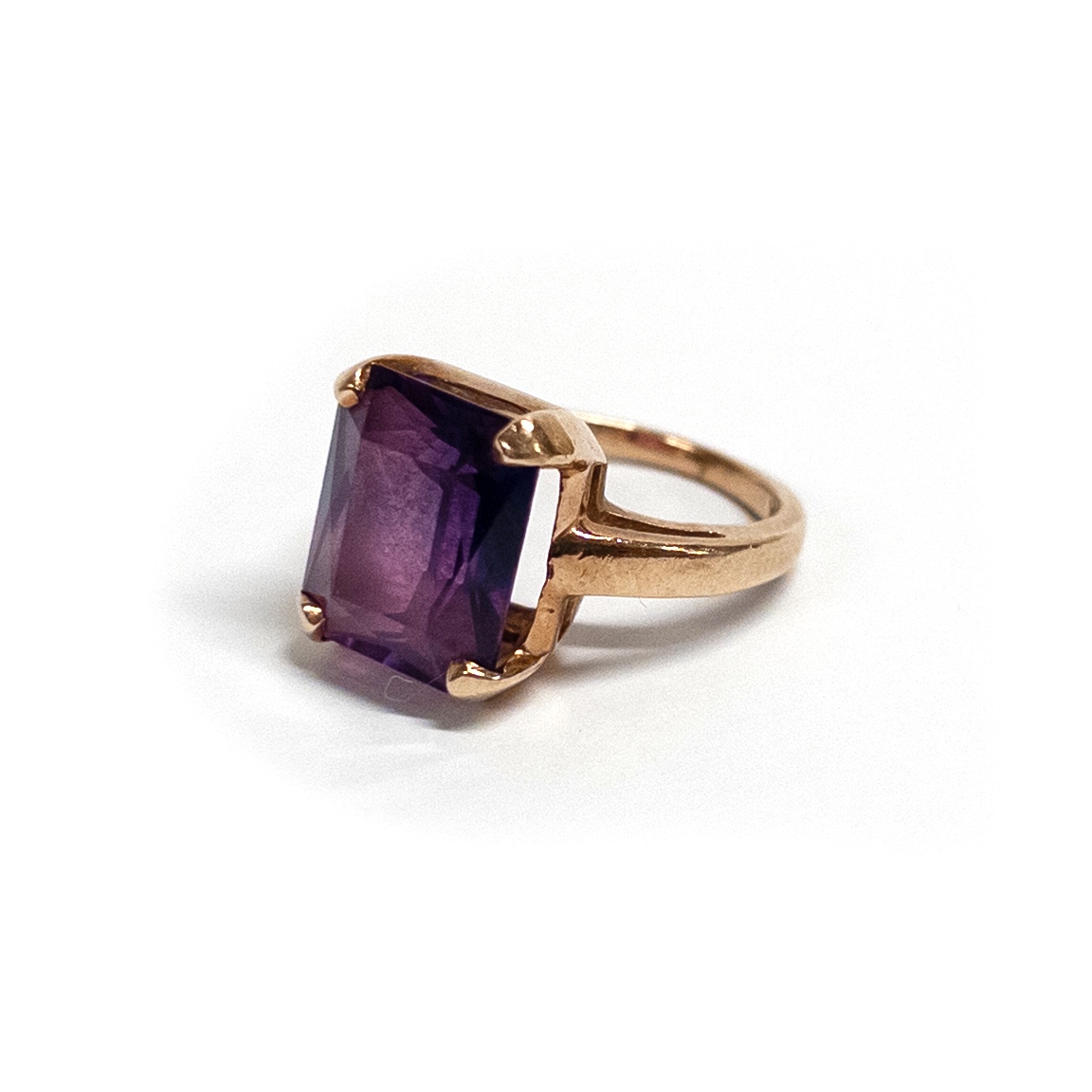 10K Gold Ring with Purple Sapphire