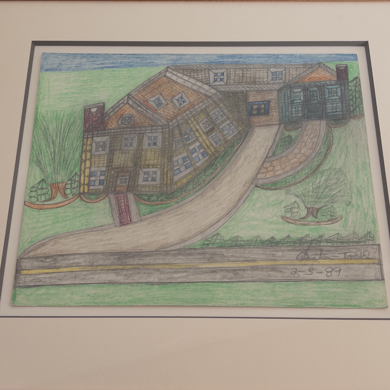 Todd Carter Untitled Folk Art House Drawing