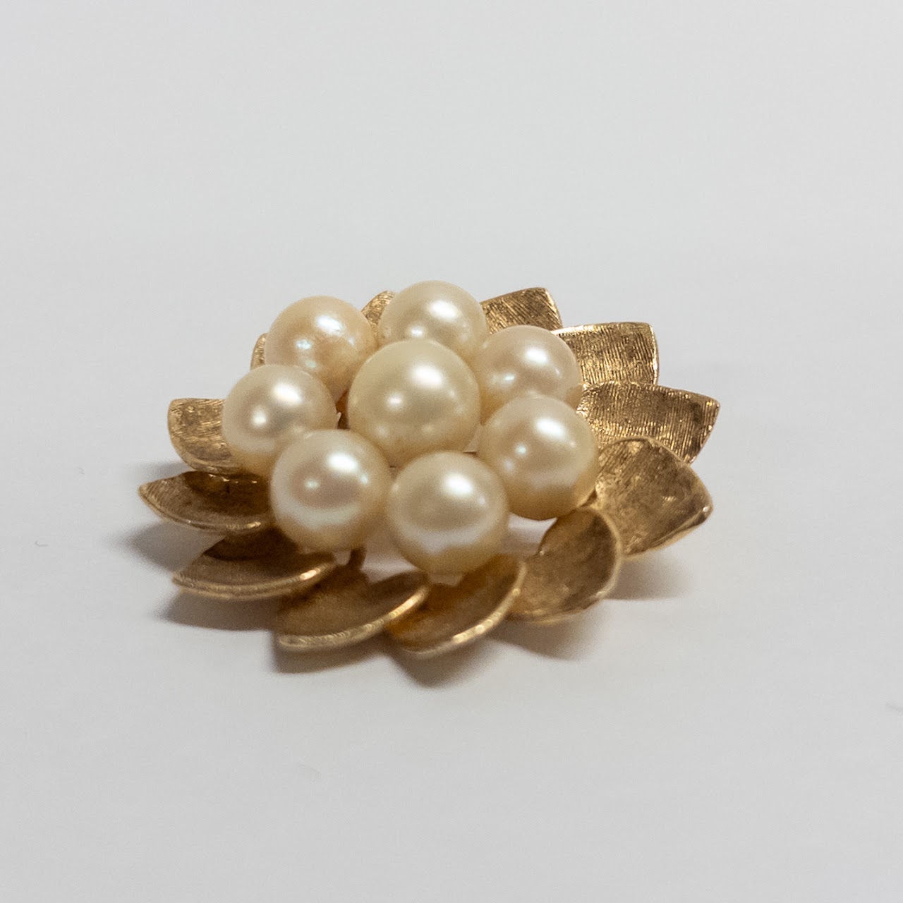 14K Gold and Pearl Brooch