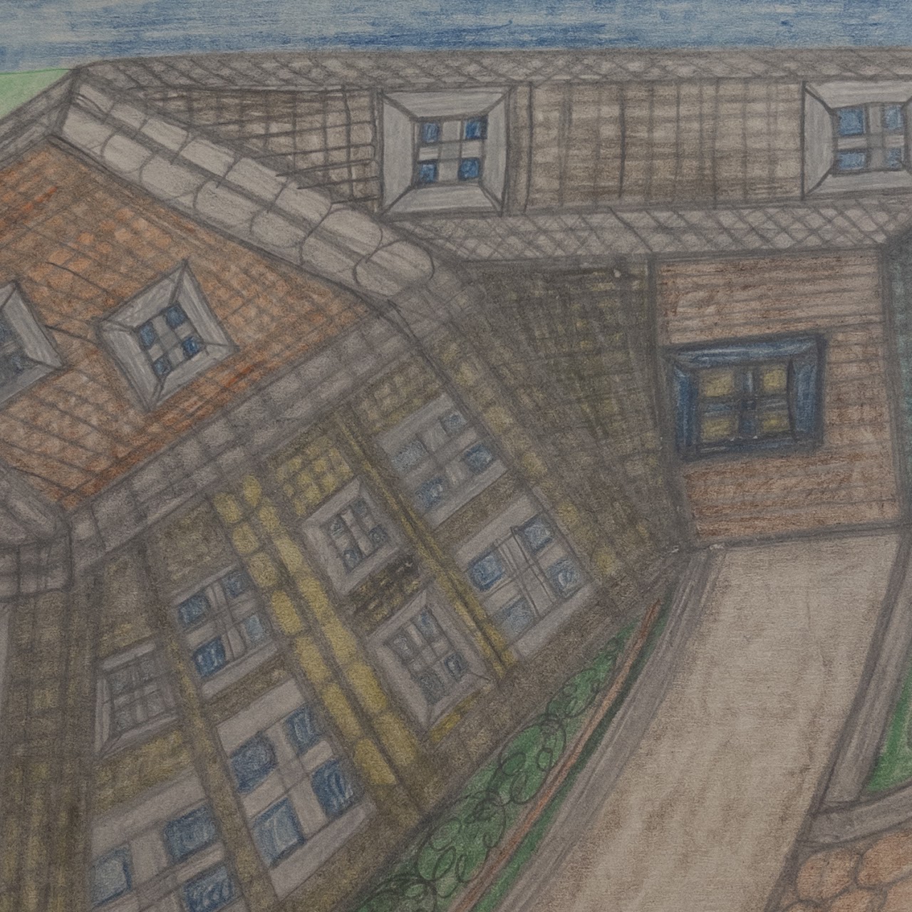 Todd Carter Untitled Folk Art House Drawing