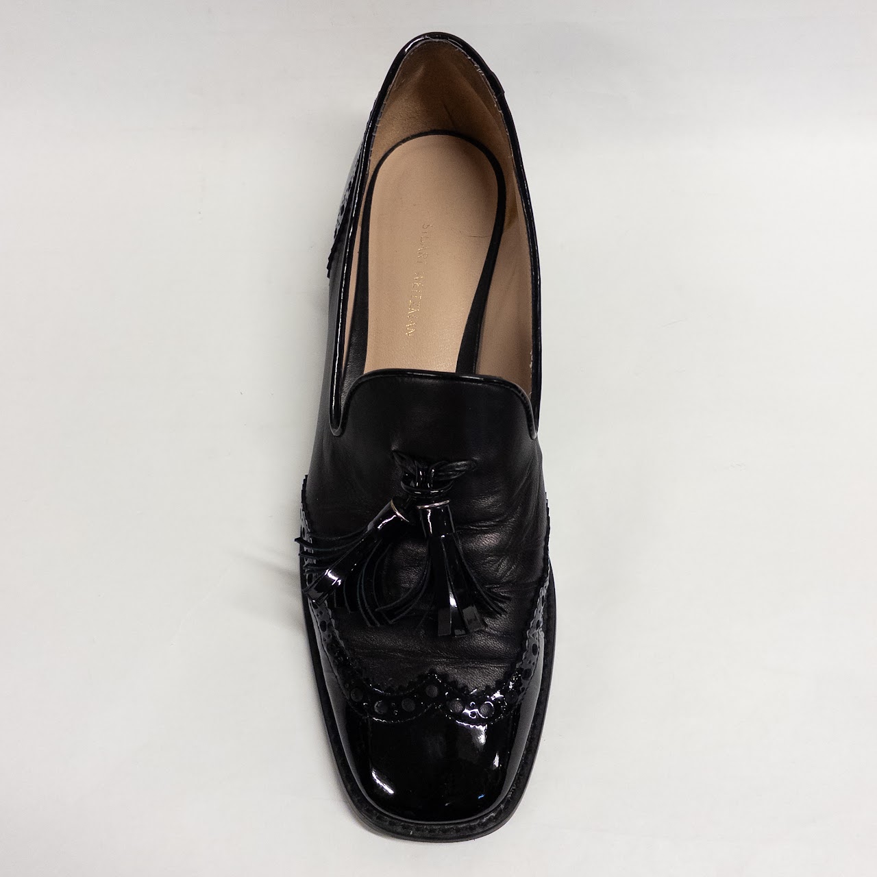 Stuart Weitzman Mixed Leather Tassel Loafers