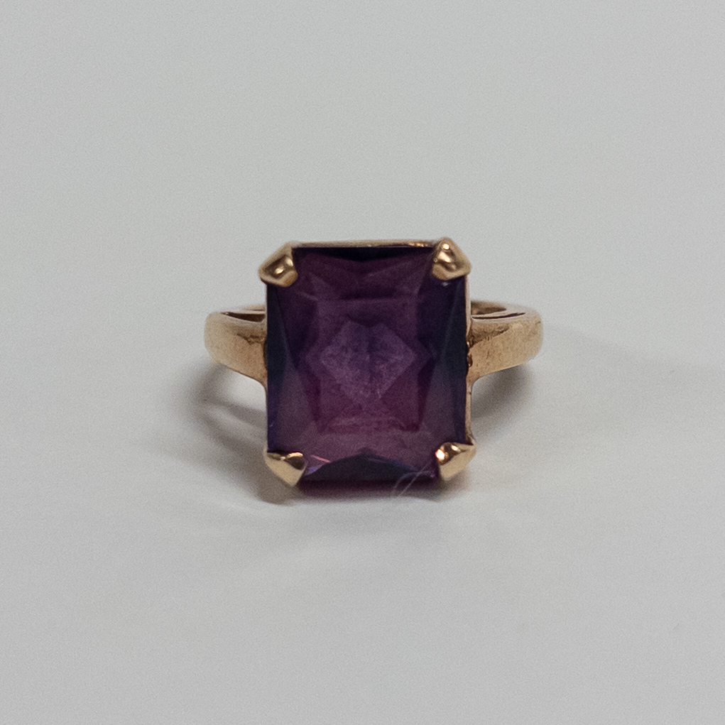 10K Gold Ring with Purple Sapphire