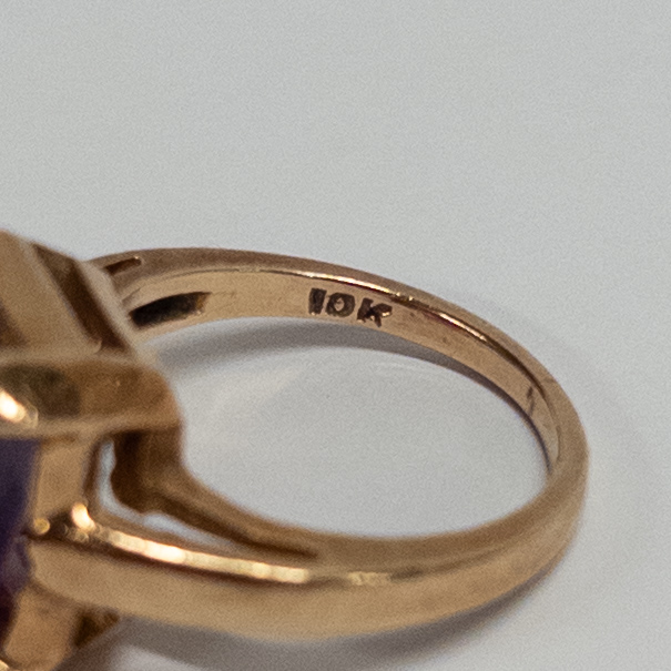 10K Gold Ring with Purple Sapphire