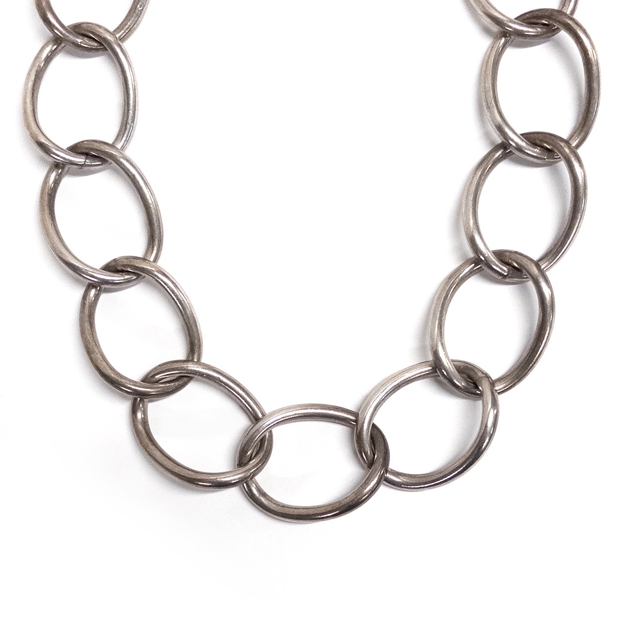 Sterling Silver Large Links Necklace