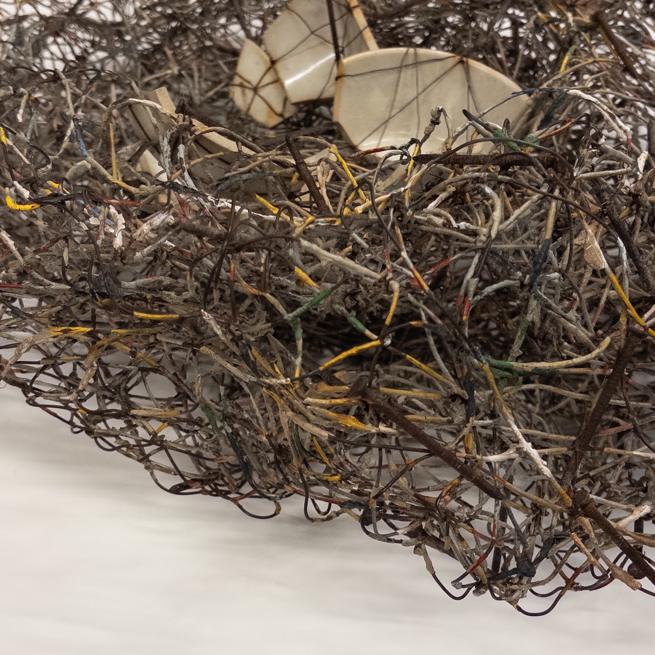 Post Modern Deconstructed Wire and Ceramic Sculpture