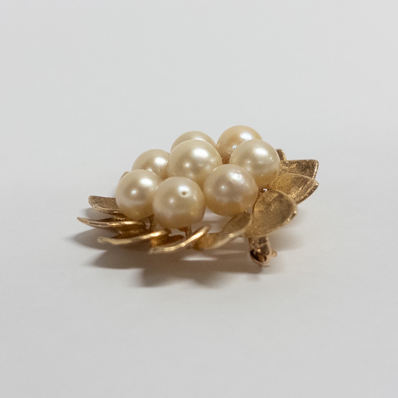 14K Gold and Pearl Brooch