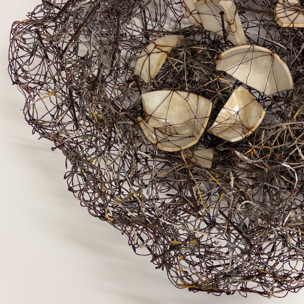 Post Modern Deconstructed Wire and Ceramic Sculpture