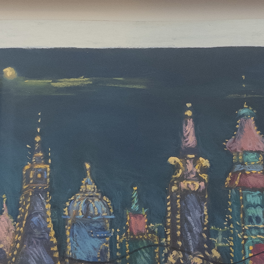 Brinah Bank Kessler 'Luna Park At Night' Pastel