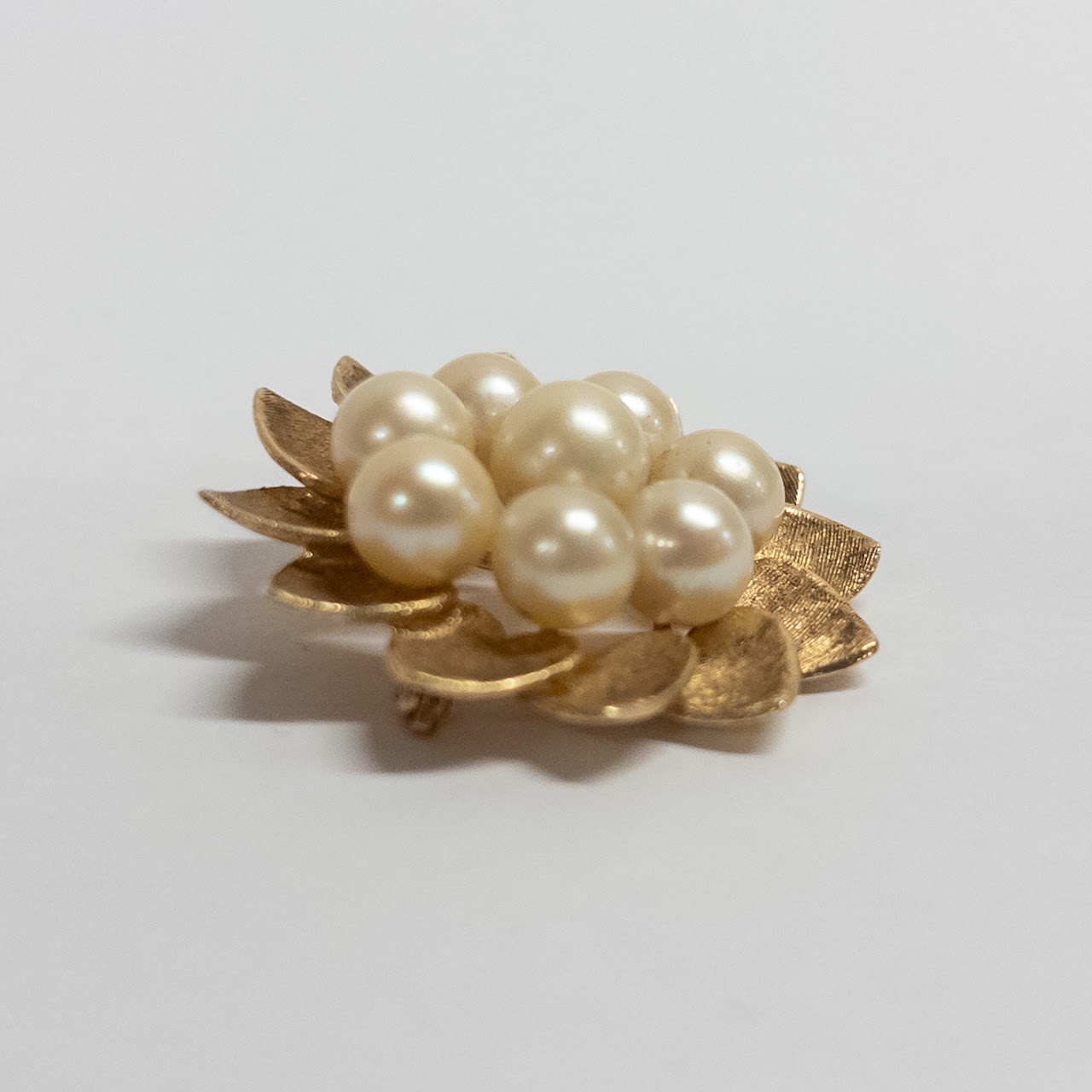 14K Gold and Pearl Brooch