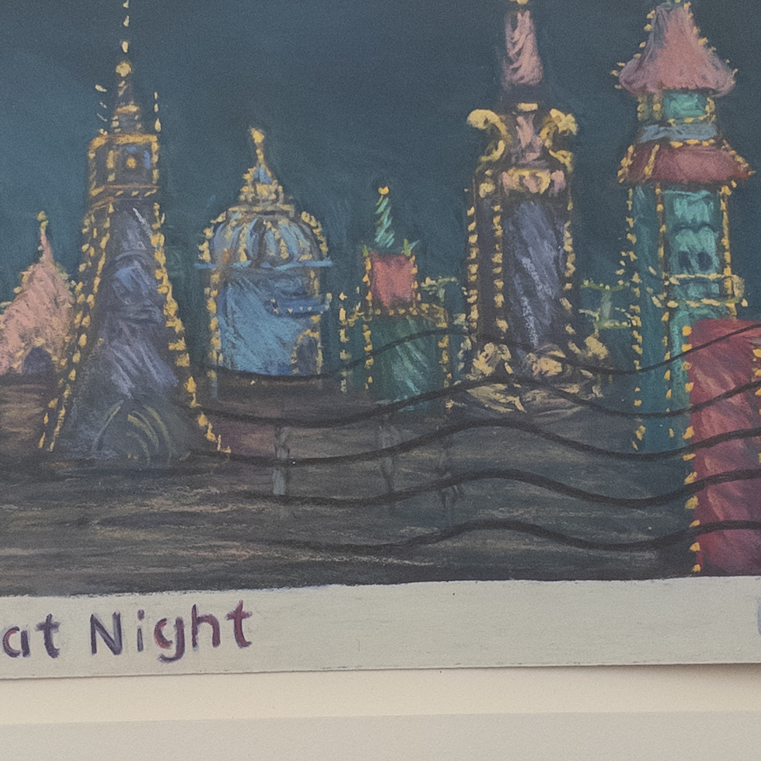 Brinah Bank Kessler 'Luna Park At Night' Pastel