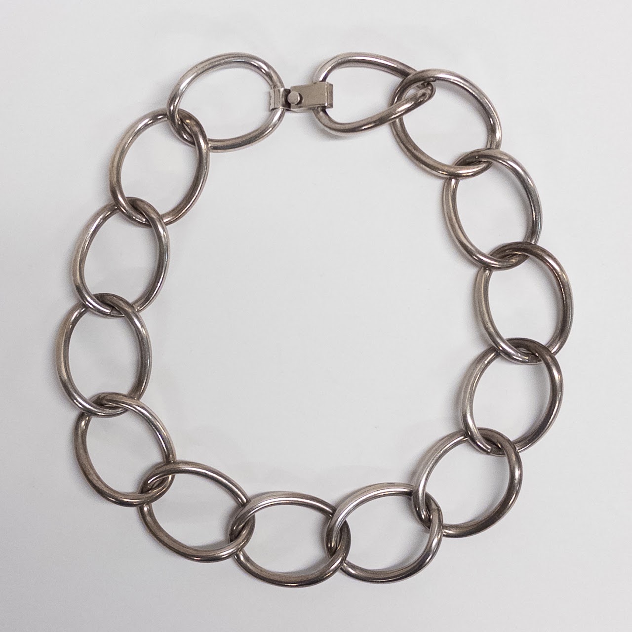 Sterling Silver Large Links Necklace