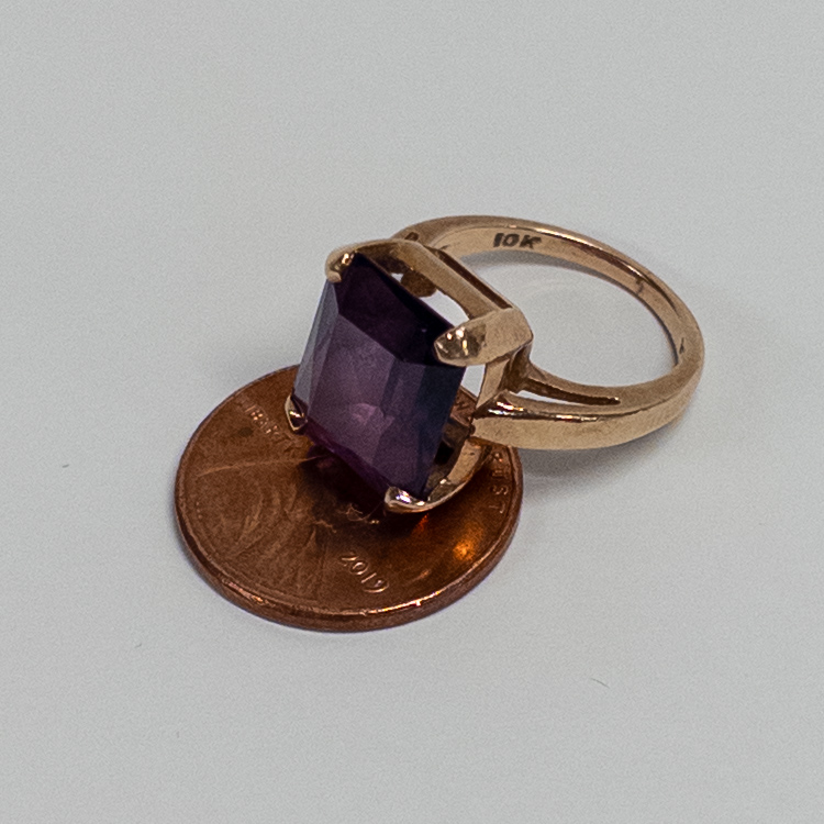 10K Gold Ring with Purple Sapphire