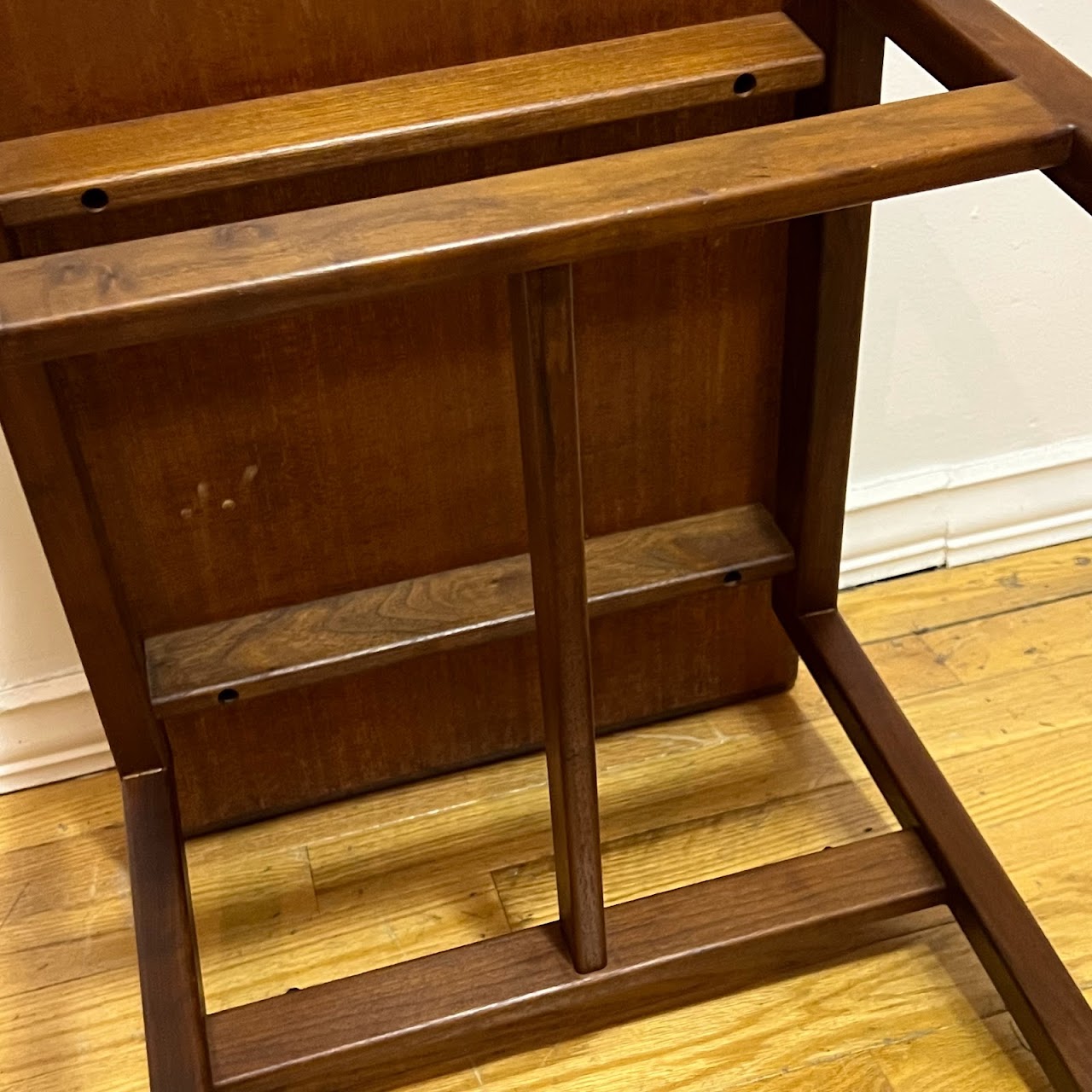 Jens Risom Design Inc. 1960s Walnut Floating Top Side Table Pair