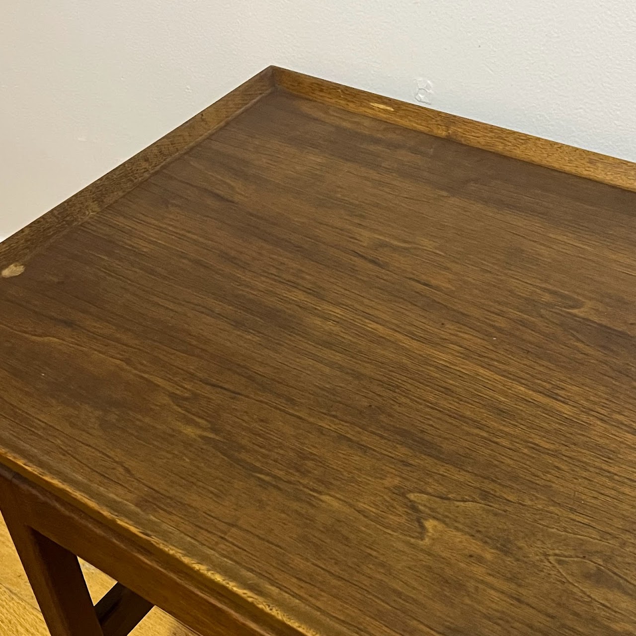 Jens Risom Design Inc. 1960s Walnut Floating Top Side Table Pair