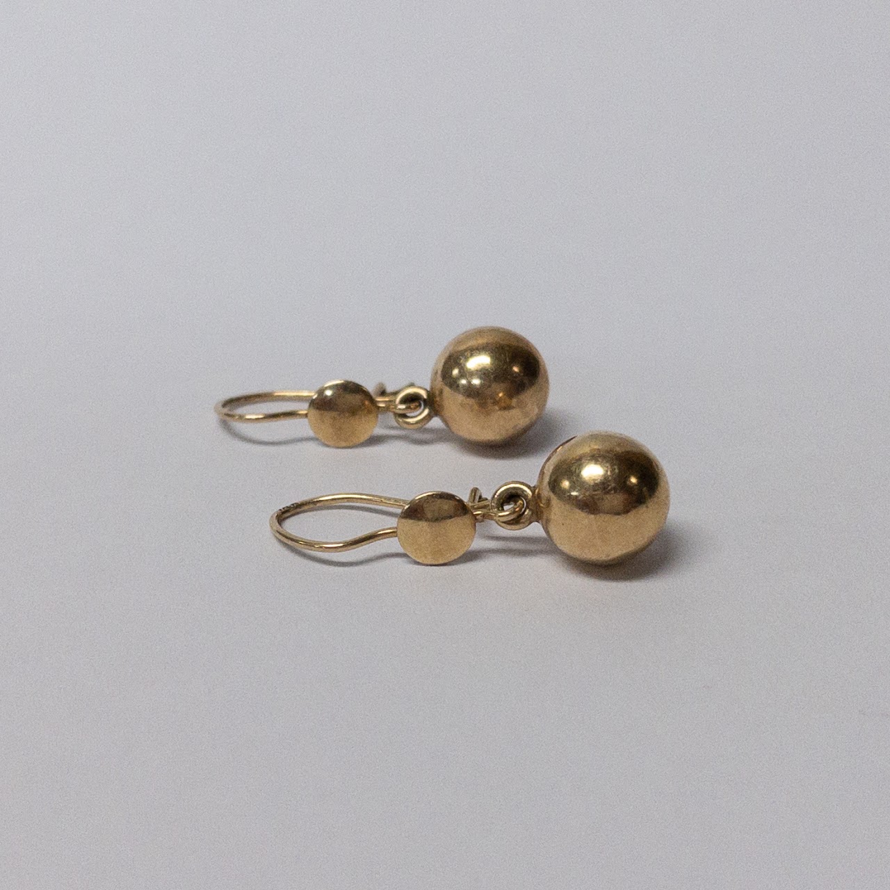 14K Gold Ball Drop Earrings