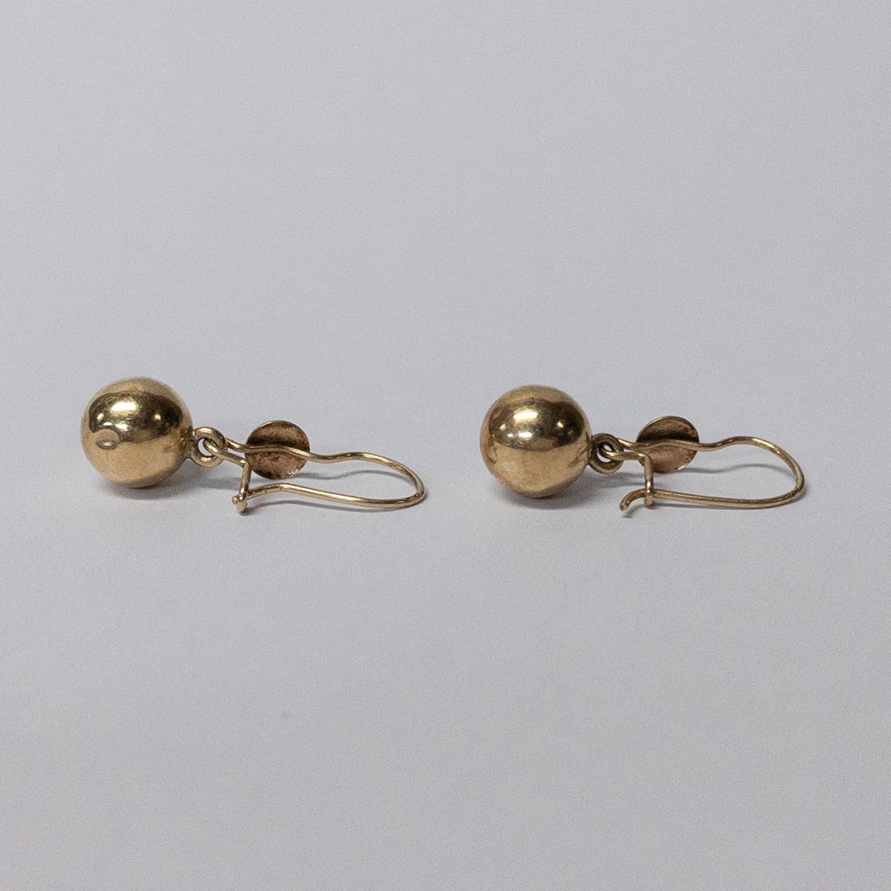 14K Gold Ball Drop Earrings