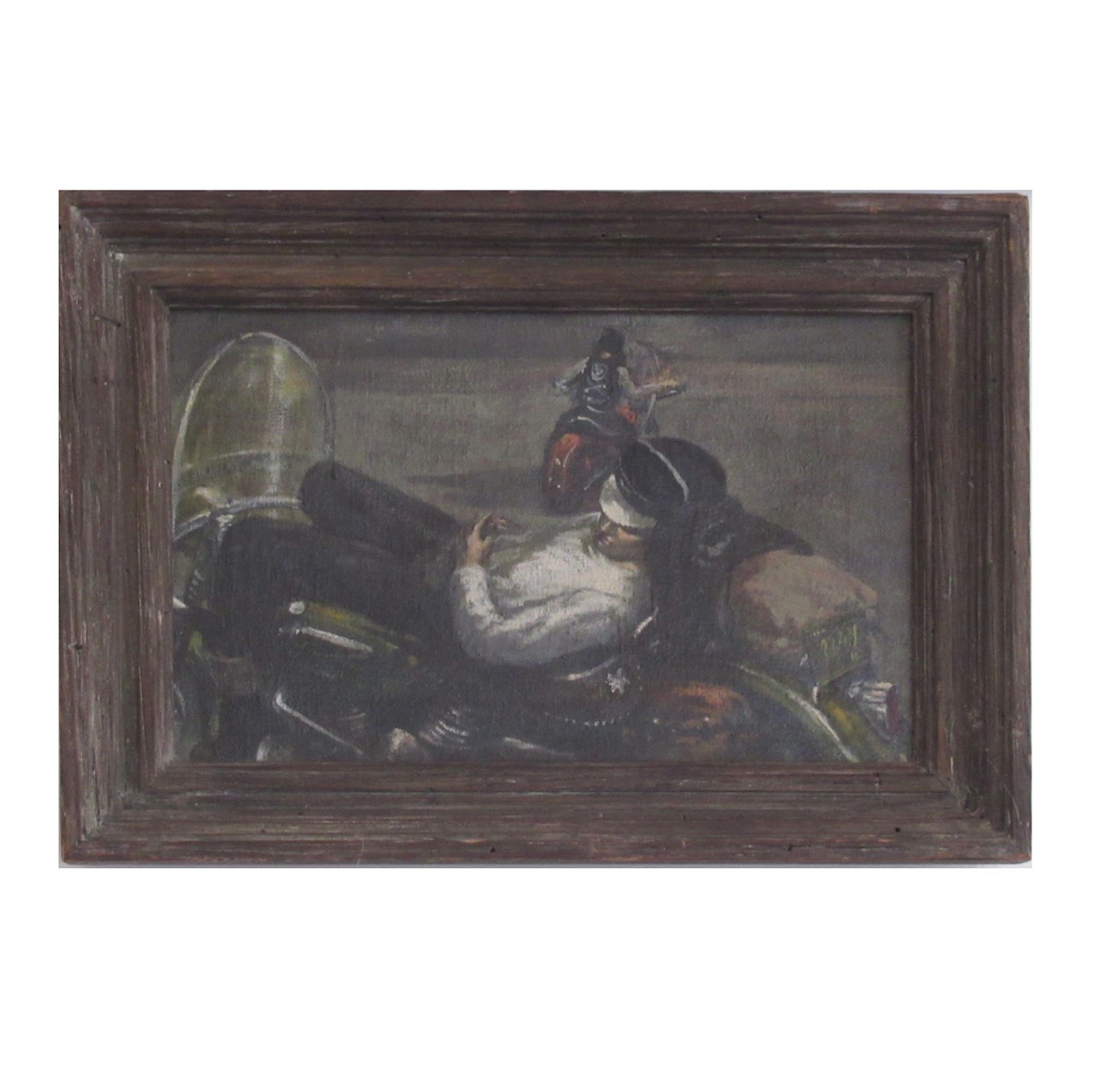 George M. Signed Motorcyclist Painting