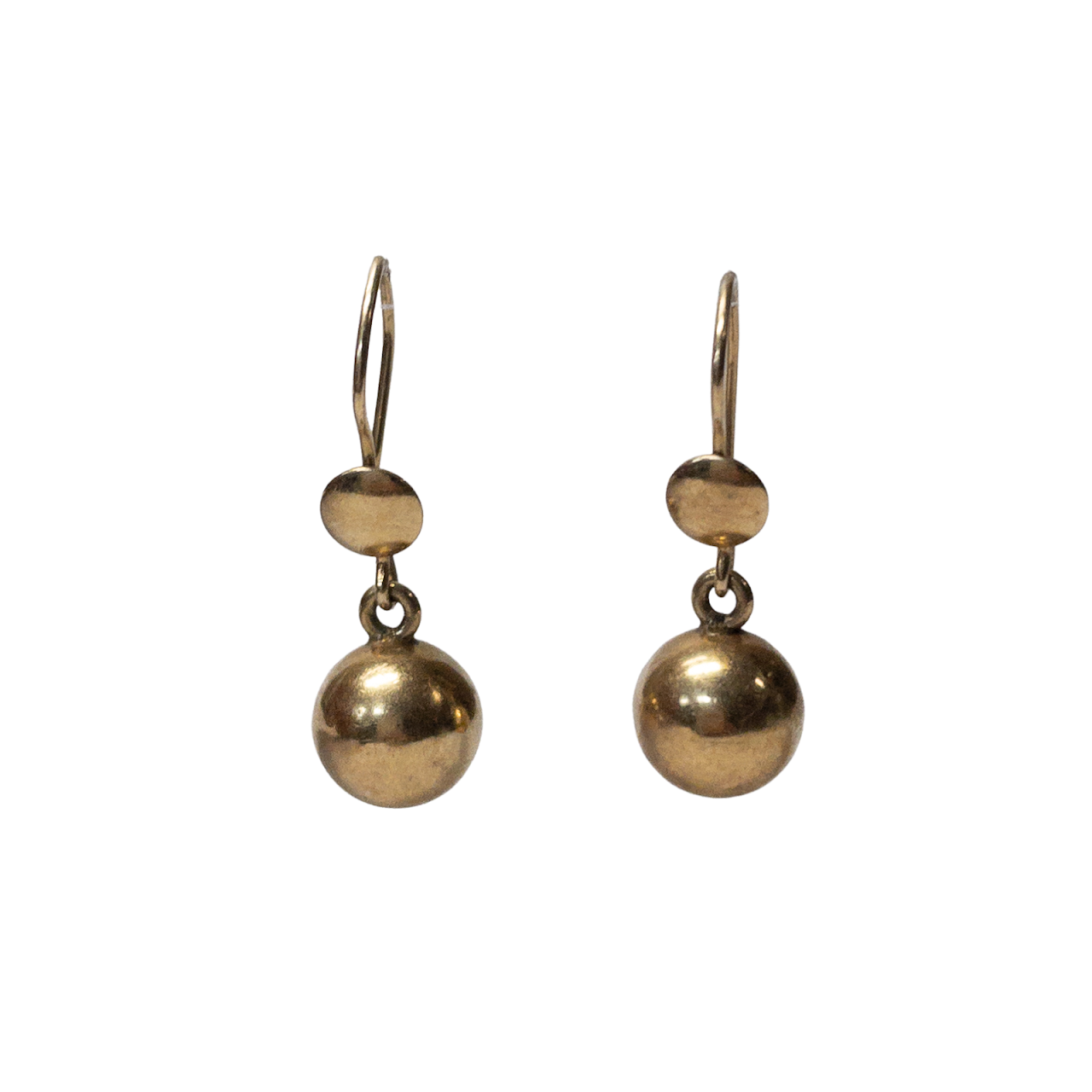 14K Gold Ball Drop Earrings