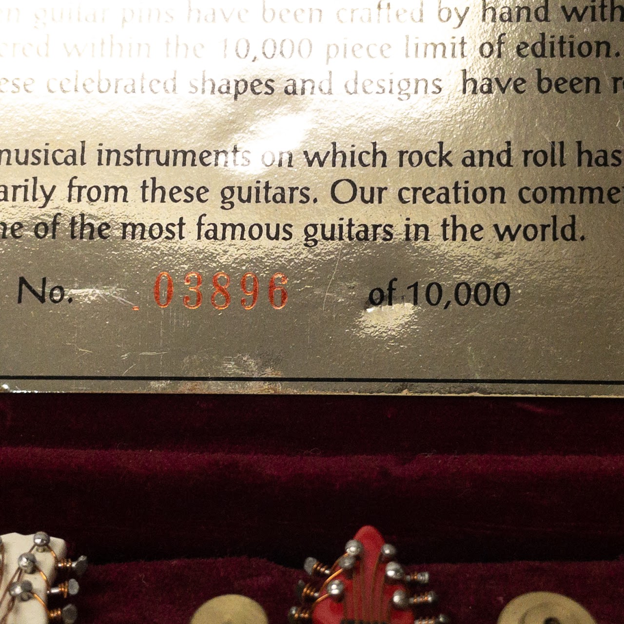 Vintage Rock & Roll Hall of Fame Guitar Pin Set