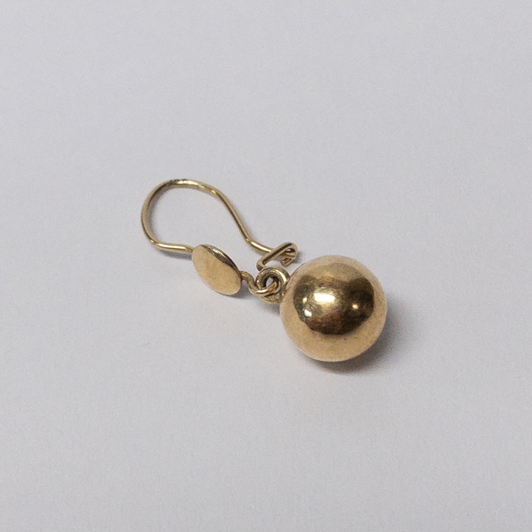 14K Gold Ball Drop Earrings