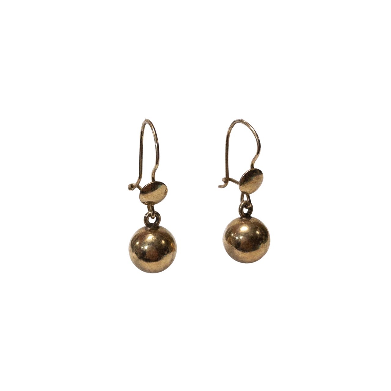 14K Gold Ball Drop Earrings