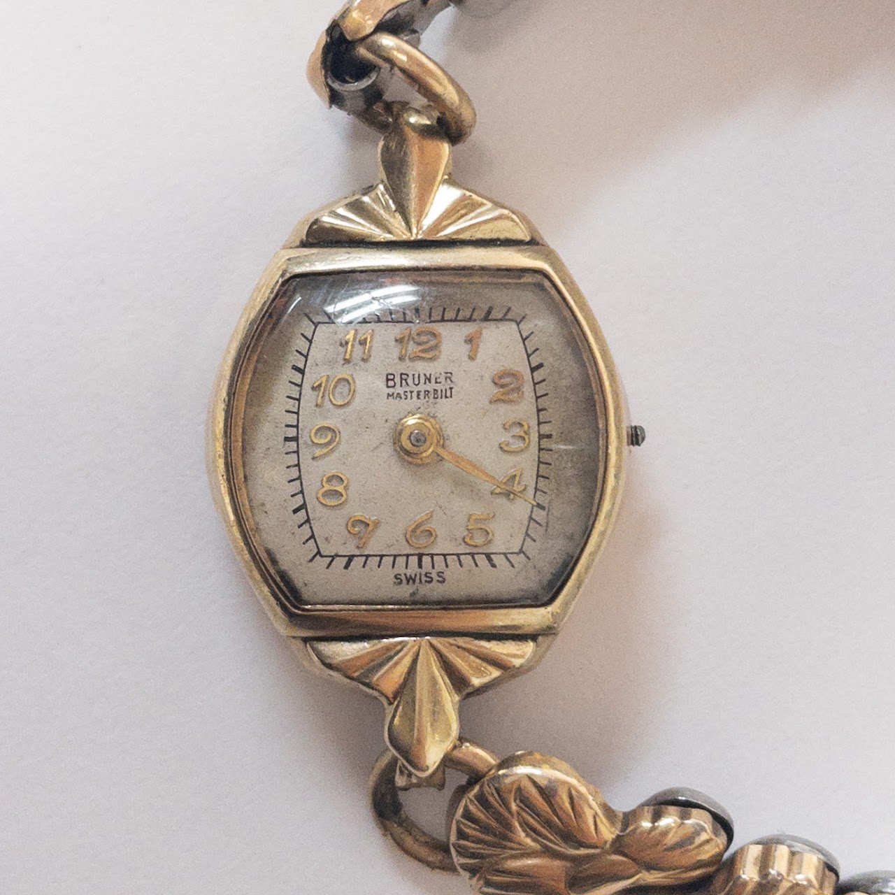 14K Gold Bruner Vintage Bracelet Watch