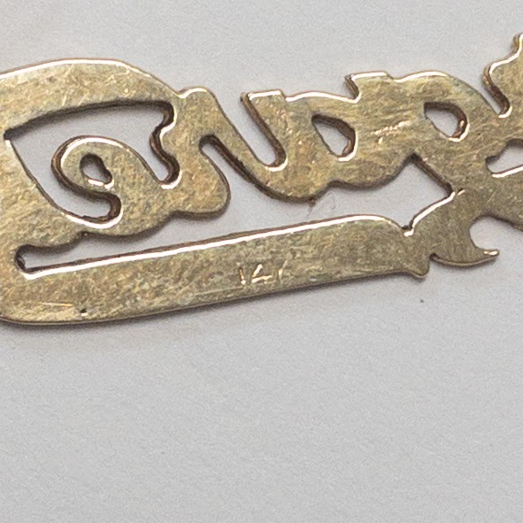 14K Gold & Pearl 'Margaret' Nameplate Necklace